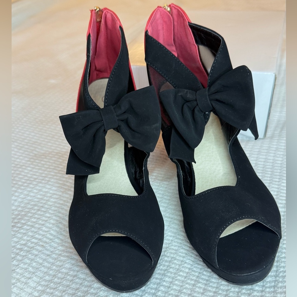 Elegant Black Bow Women's Shoes